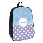 Purple Damask & Dots Kids Backpack (Personalized)