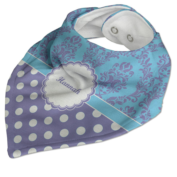 Purple Damask & Dots Bandana Closed
