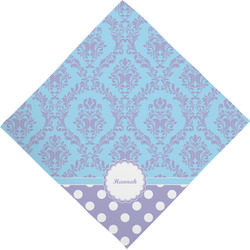 Purple Damask & Dots Dog Bandana Scarf w/ Name or Text