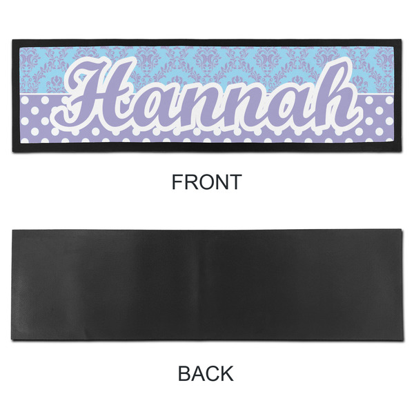 Purple Damask & Dots Bar Mat - Large - APPROVAL