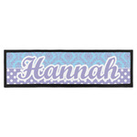 Purple Damask & Dots Bar Mat (Personalized)
