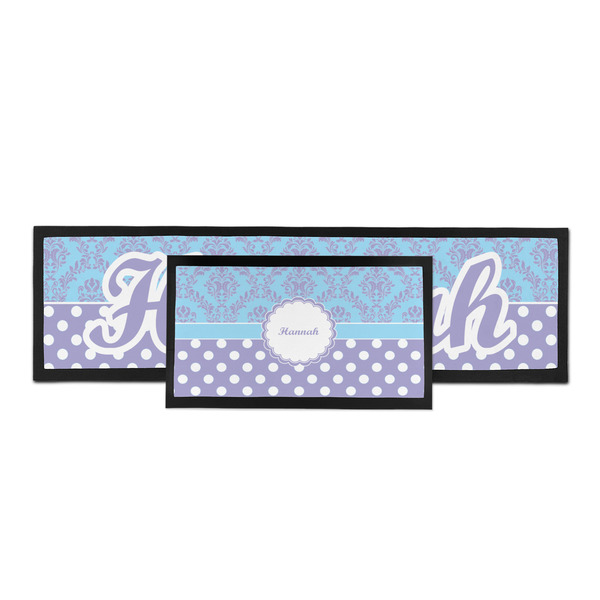 Purple Damask & Dots Bar Mat - Parent Main