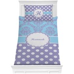 Purple Damask & Dots Comforter Set - Twin XL (Personalized)