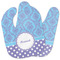 Purple Damask & Dots Baby Bib w/ Name or Text