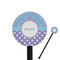 Purple Damask & Dots Black Plastic 5.5" Stir Stick - Round - Closeup