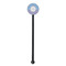 Purple Damask & Dots Black Plastic 5.5" Stir Stick - Round - Single Stick