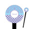 Purple Damask & Dots 6" Round Plastic Food Picks - Black - Double Sided (Personalized)
