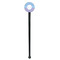 Purple Damask & Dots Black Plastic 7" Stir Stick - Round - Single Stick