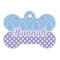 Purple Damask & Dots Bone Shaped Dog ID Tag (Personalized)