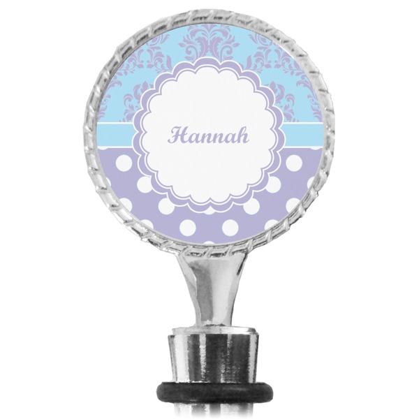 Purple Damask & Dots Bottle Stopper Main View