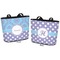 Purple Damask & Dots Bucket Totes w/ Genuine Leather Trim - Regular - Front and Back - Apvl