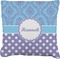Purple Damask & Dots Faux-Linen Throw Pillow 16" (Personalized)