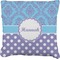 Purple Damask & Dots Burlap Pillow 18"