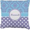 Purple Damask & Dots Faux-Linen Throw Pillow 18" (Personalized)