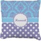 Purple Damask & Dots Burlap Pillow 22"