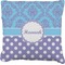Purple Damask & Dots Faux-Linen Throw Pillow 20" (Personalized)