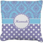 Purple Damask & Dots Faux-Linen Throw Pillow 26" (Personalized)