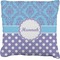 Purple Damask & Dots Burlap Pillow 24"