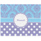 Purple Damask & Dots Woven Fabric Placemat - Twill w/ Name or Text