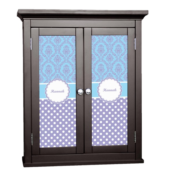 Custom Purple Damask & Dots Cabinet Decal - Large (Personalized)