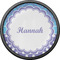 Purple Damask & Dots Cabinet Knob - Black - Front