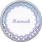 Purple Damask & Dots Cabinet Knob - Nickel - Front