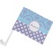 Purple Damask & Dots Car Flag - Small w/ Name or Text