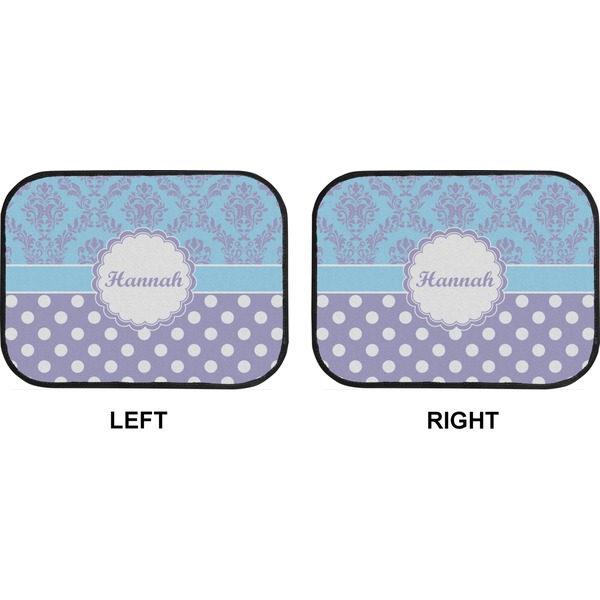 Purple Damask & Dots Car Floor Mats (Back Seat) (Approval)