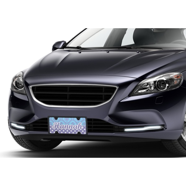 Purple Damask & Dots Car License Plate Lifestyle