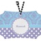 Purple Damask & Dots Rear View Mirror Ornament (Personalized)