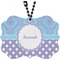 Purple Damask & Dots Rear View Mirror Decor (Personalized)