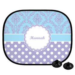 Purple Damask & Dots Car Side Window Sun Shade (Personalized)