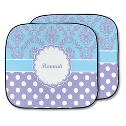 Purple Damask & Dots Car Sun Shade - Two Piece (Personalized)