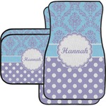 Purple Damask & Dots Car Floor Mats Set - 2 Front & 2 Back (Personalized)