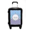 Purple Damask & Dots Carry On Hard Shell Suitcase - Front