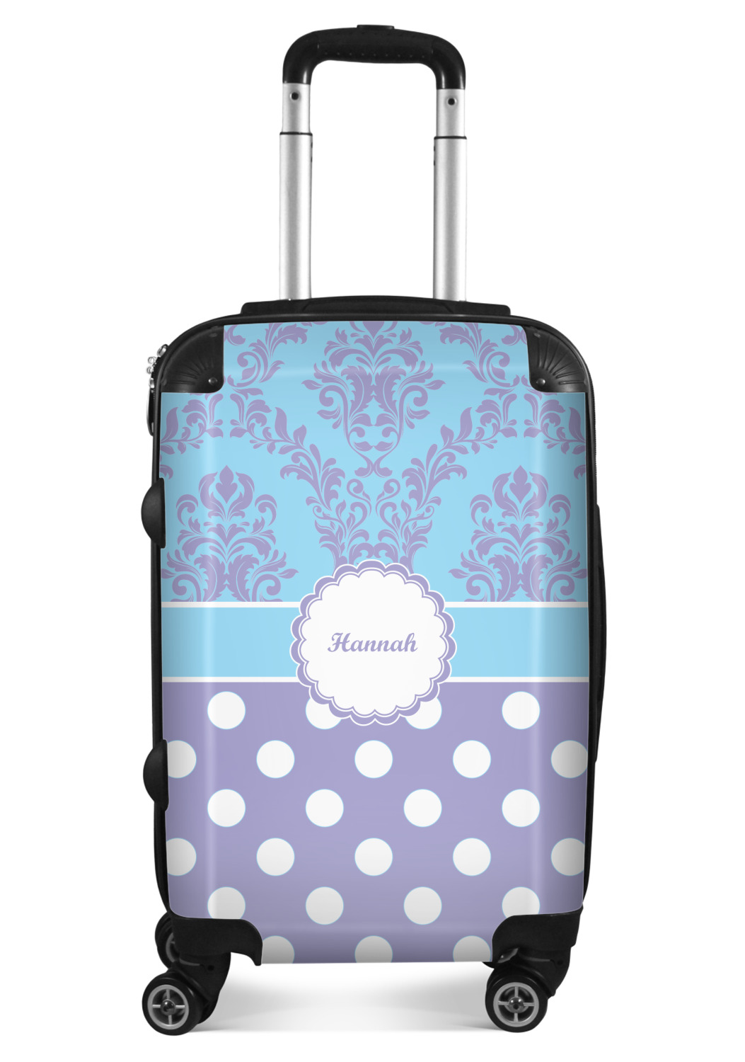 Purple Damask & Dots Suitcase 20" Carry On (Personalized