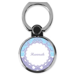 Purple Damask & Dots Cell Phone Ring Stand & Holder (Personalized)
