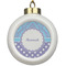 Purple Damask & Dots Ceramic Ball Ornament (Personalized)