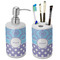 Purple Damask & Dots Ceramic Bathroom Accessories Set (Personalized)