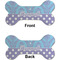 Purple Damask & Dots Ceramic Flat Ornament - Bone Front & Back (APPROVAL)