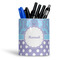 Purple Damask & Dots Ceramic Pen Holder - Main