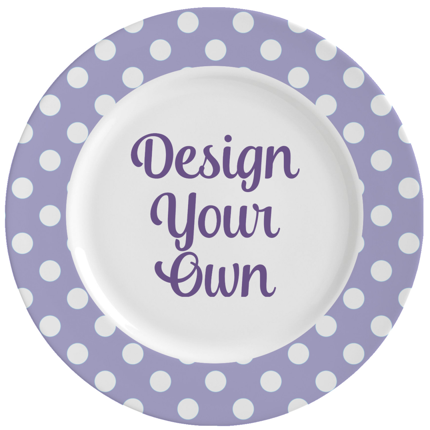 Purple Damask & Dots Ceramic Dinner Plates (Set of 4) (Personalized