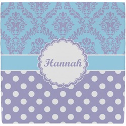 Purple Damask & Dots Ceramic Tile Hot Pad (Personalized)