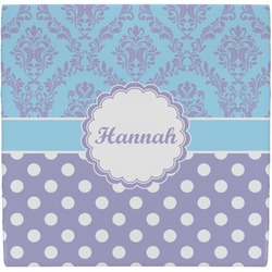 Purple Damask & Dots Ceramic Tile Hot Pad (Personalized)