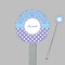 Purple Damask & Dots Clear Plastic 7" Stir Stick - Round - Closeup