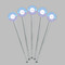 Purple Damask & Dots Clear Plastic 7" Stir Stick - Round - Fan View
