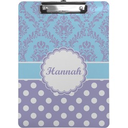 Purple Damask & Dots Clipboard (Personalized)