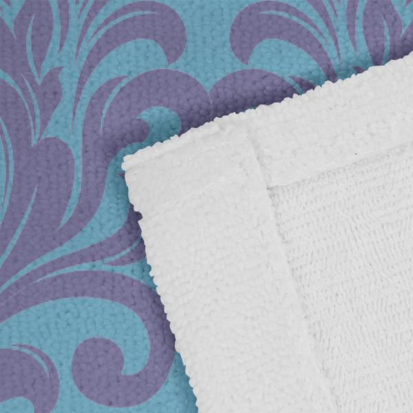 Purple Damask & Dots Close up of Fabric