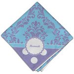 Purple Damask & Dots Cloth Dinner Napkin - Single w/ Name or Text