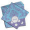 Purple Damask & Dots Cloth Napkins - Personalized Dinner (PARENT MAIN Set of 4)